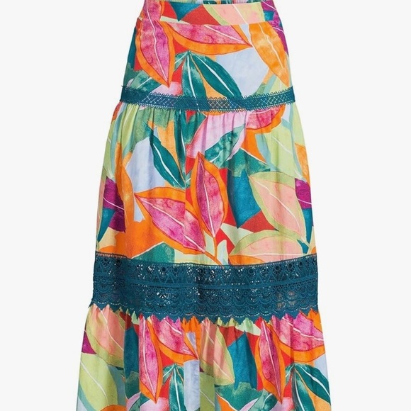 Time and Tru's Tiered Maxi Skirt. Trimmed with romantic lace, this pull-on skirt - Picture 4 of 9